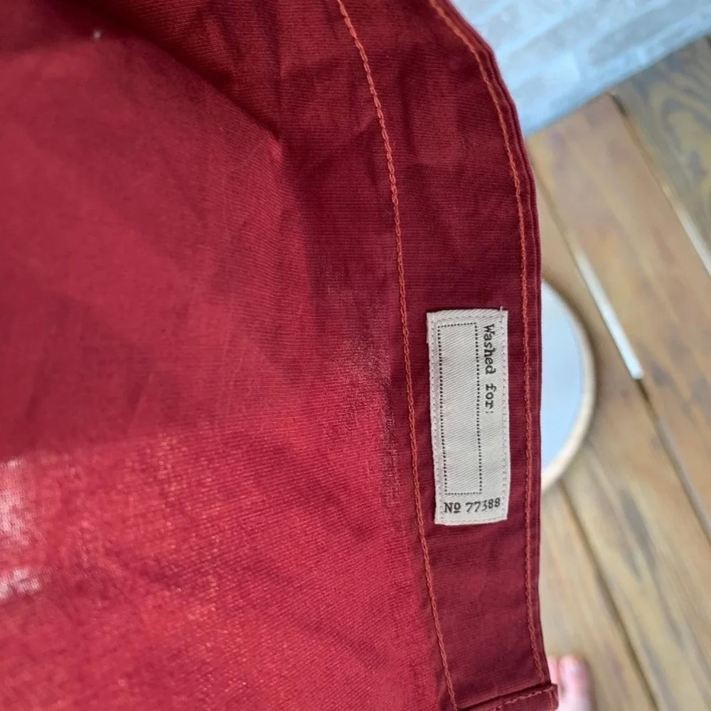 J.CREW Stretch Secret Wash Shirt Button Down Garment Dyed Poplin Red Classic Fit